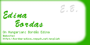 edina bordas business card